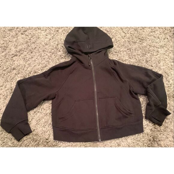 LULULEMON Scuba Oversized Full Zip Hoodie BLACK SWEATSHIRT sz S XS - Picture 2 of 9